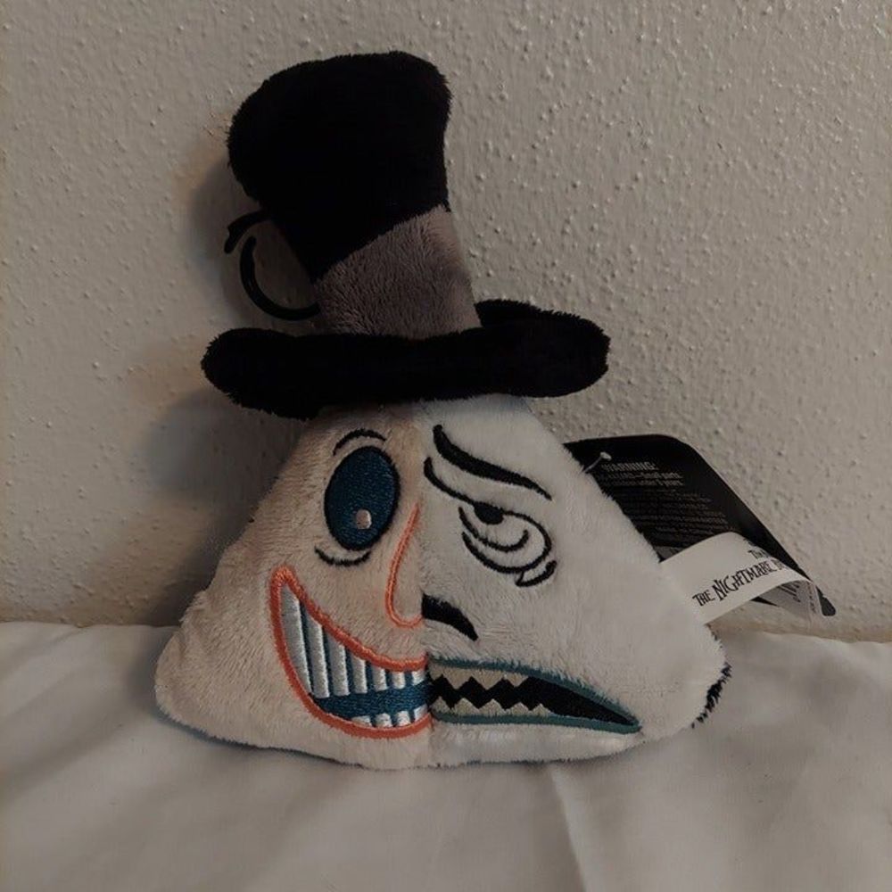 Disney 25 Year Nightmare Before Christmas TwoFaced Mayor Plush Backpack Clip MWT